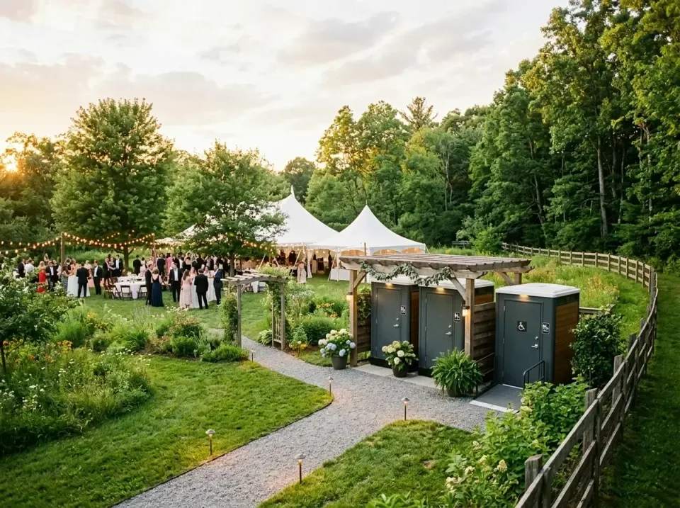 Luxury Restroom Trailer — Outdoor Wedding Luxury Restroom Trailer — Outdoor Wedding
